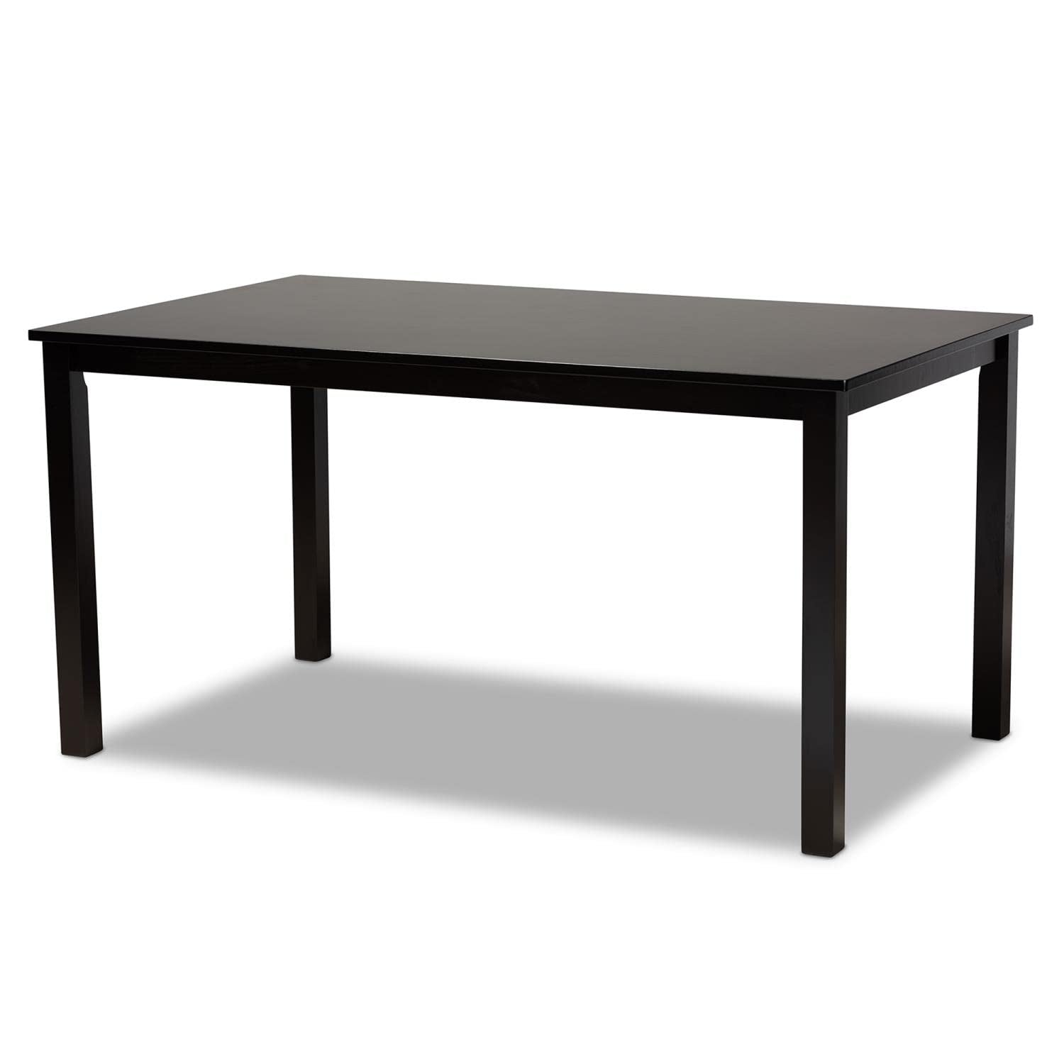 Baxton Studio Suvi Modern and Contemporary Sand Fabric Upholstered and Dark Brown Finished Wood 7-Piece Dining Set