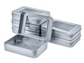 WESTKAIBA 6 Pieces tin can Mini Box with Metal Storage case lid Silver Transparent Rectangular Container Accessory Storage Misce