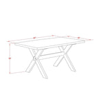 East West Furniture X776Mzn32-5 5 Piece Dining Set Includes A Rectangle Dining Room Table With X-Legs And 4 Light Beige Linen Fabric Upholstered Parson Chairs, 36X60 Inch, Multi-Color