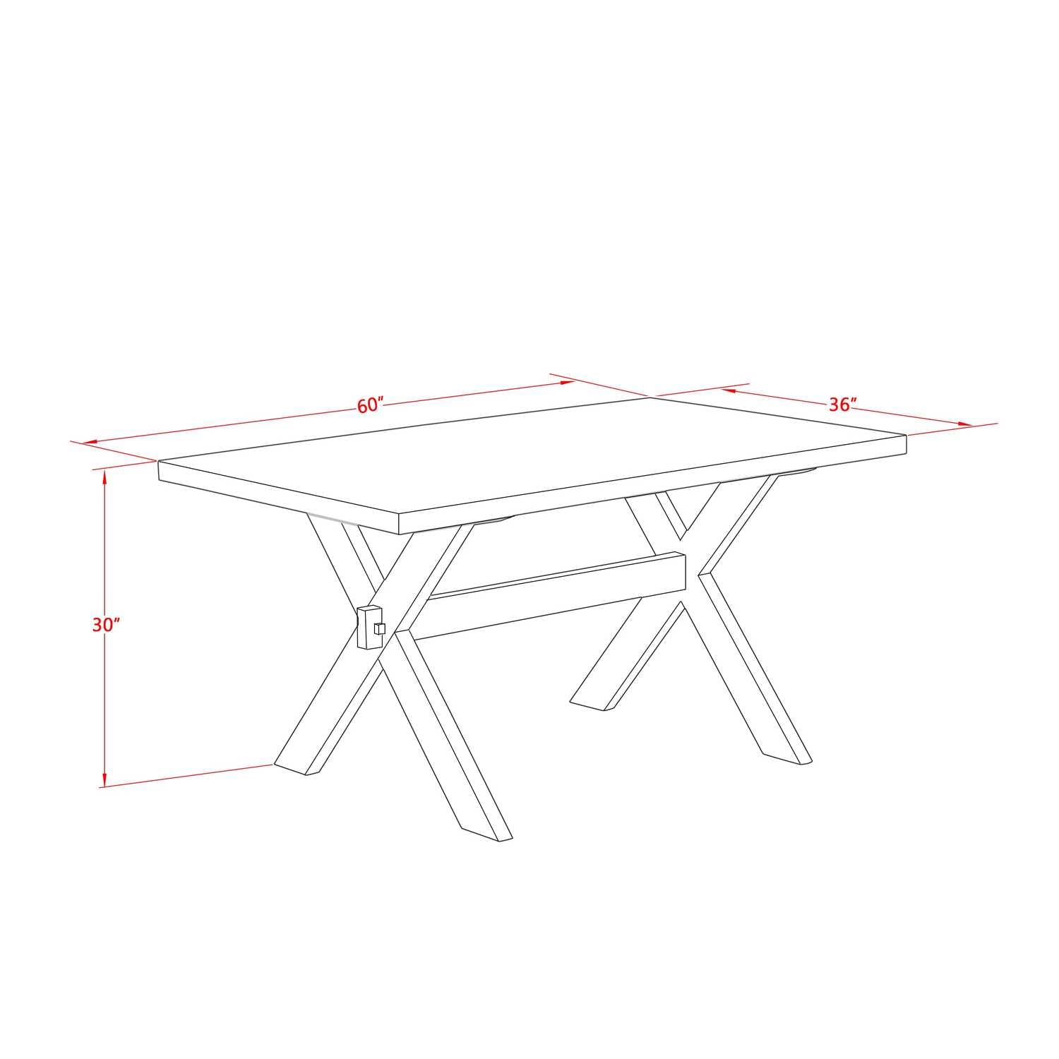 East West Furniture X776Mzn32-5 5 Piece Dining Set Includes A Rectangle Dining Room Table With X-Legs And 4 Light Beige Linen Fabric Upholstered Parson Chairs, 36X60 Inch, Multi-Color