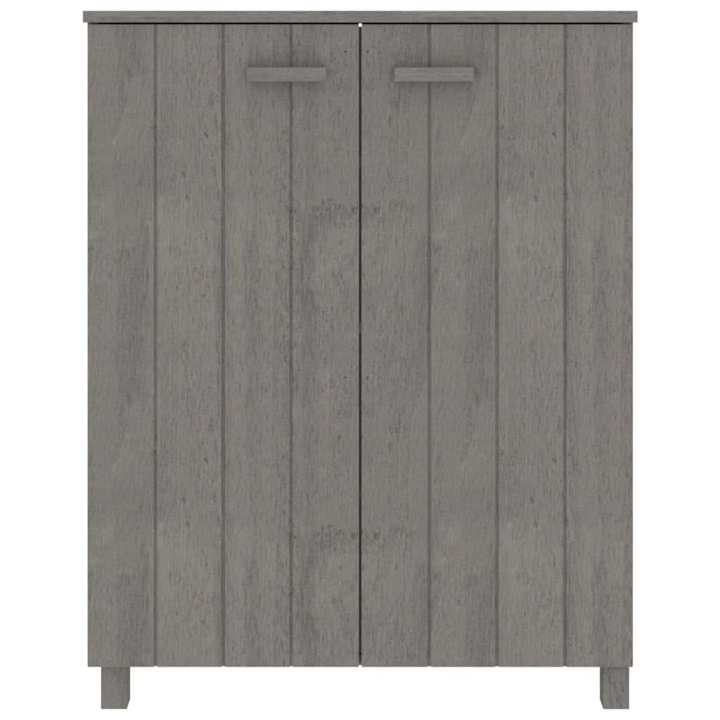 vidaXL HAMAR Solid Wood Pine Shoe Cabinet, Light Gray, 33.5&quot; x 15.7&quot; x 42.5&quot; with Wooden Handles, Multiple Shelves, Perfect for Home Organization and De-cluttering
