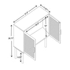 Baxton Studio Maclean Mid-Century Modern Rattan and Natural Brown Finished Wood 2-Door Sideboard Buffet
