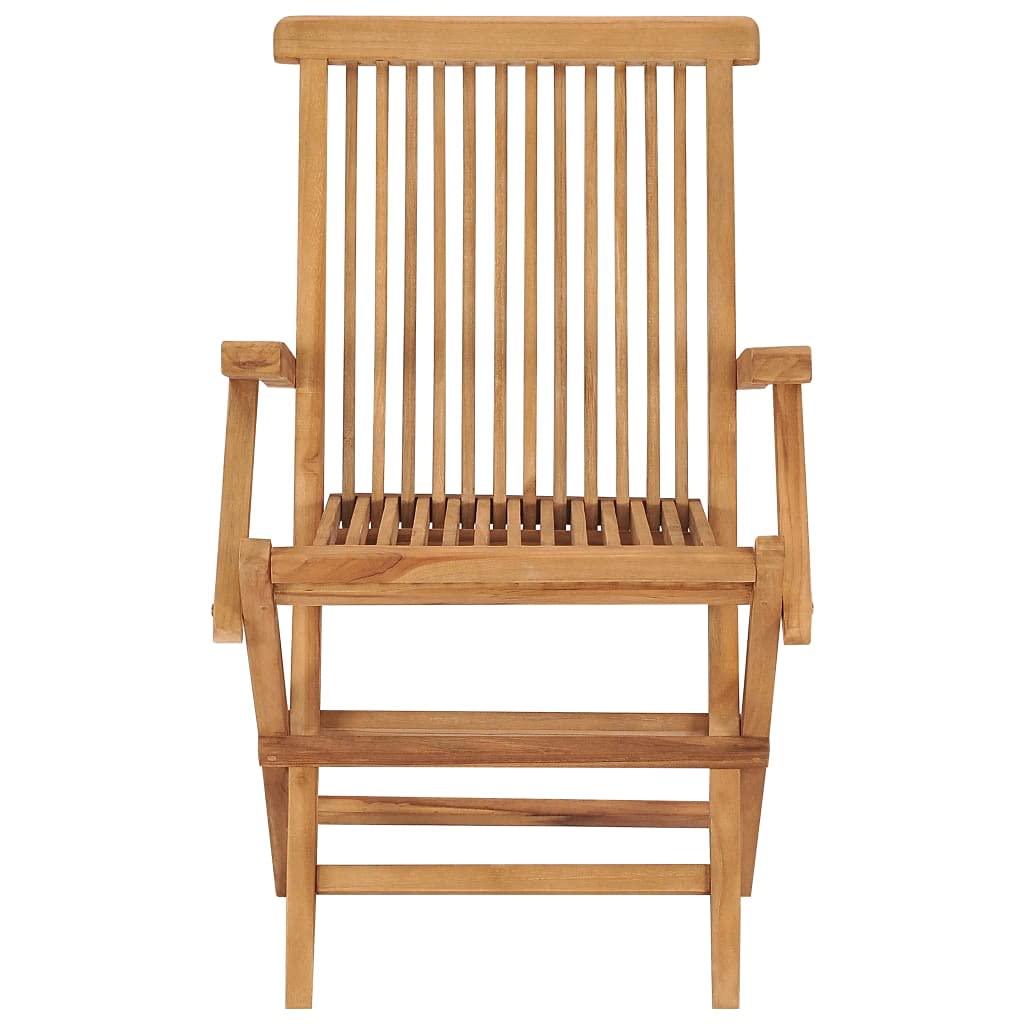 vidaXL 8 pcs Folding Patio Chairs - Durable and Weather Resistant Solid Teak Hardwood - No Assembly Required - Easy Storage