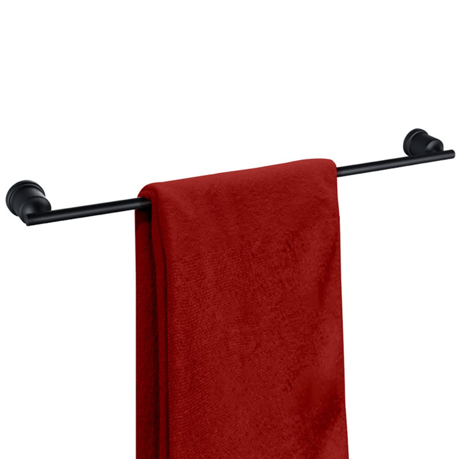 WOWOW Black Towel Bar, 24 Inch Bathroom Towel Holder 304 Stainless Steel Bath Towel Bars Heavy-Duty Towel Rack Wall Mounted Towe