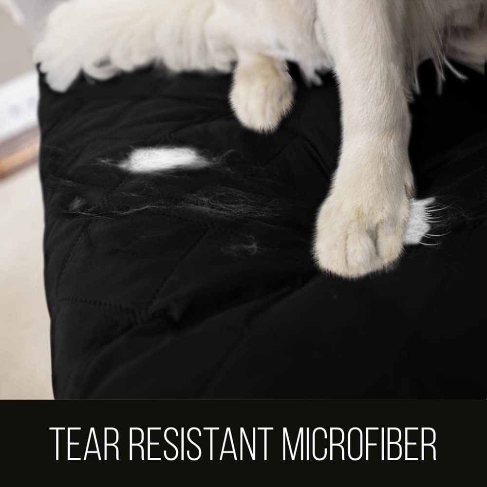 Sofa Shield Patented Chair Slip Cover, Large Cushion Protector, Reversible Stain And Dog Tear Resistant Slipcover, Quilted Microfiber 23” Seat, Washable Covers For Dogs Pets Kids, White