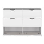 Dresser 30&Quot; H, 4 Drawer Dresser With 2 Lower Cabinets, Drawer Chest, White