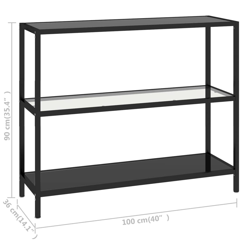 Vidaxl Transparent And Black Corner Shelf, Free-Standing Storage Unit, Modern Design, Tempered Glass And Powder-Coated Iron Structure, Ideal For Living Spaces – 39.4&quot;X14.2&quot;X35.4&quot;