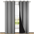 Nicetown Silver Grey Full Shade Curtain Panels, Pair Of Thermal Insulated & Energy Efficiency Blackout Curtains For Living Room