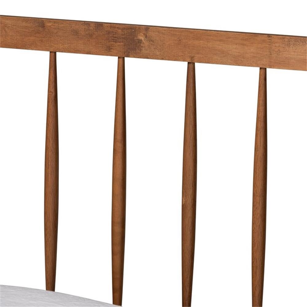 Baxton Studio Chiyo Mid-Century Modern Transitional Walnut Brown Finished Wood Twin Size Platform Bed