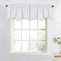 NICETOWN Bathroom Valances for Small Windows, Rod Pocket Elegant 52 inches by 18 inches Scalloped Valance Curtain Panel for Livi