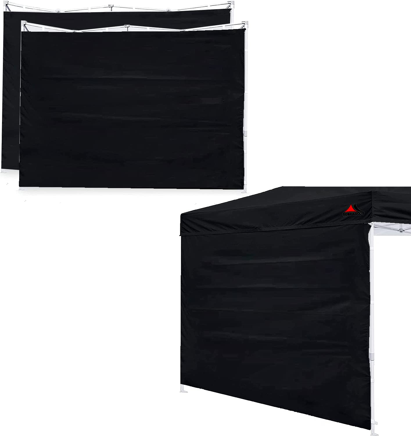 Scocanopy Sunwall For 10X10 Pop Up Canopy Frame, 3 Pack Sidewall Only (10X10, Black)