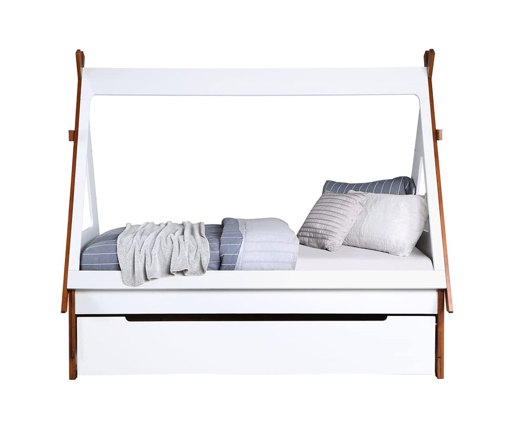 simple relax Loreen Twin Bed in Oak & White Finish