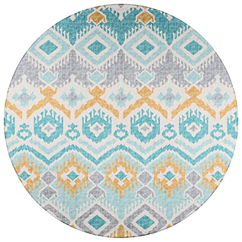 Sedona Sn2 Blue Bohemian Rug Round 8' X 8'