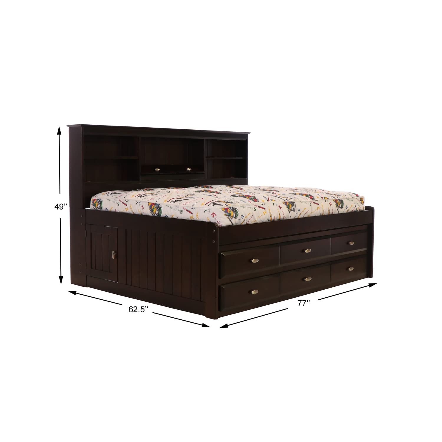 American Furniture Classics 2923-K6-KD Daybed, Full, Dark Espresso