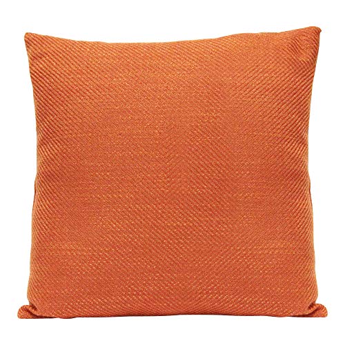 HomeRoots 100% Polyester 18' X 5.5' X 18' Orange Polyester Square Pillow