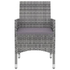vidaXL 3-Piece Patio Dining Set - Weather-Resistant Poly Rattan and Glass Table with Cushions - Outdoor Furniture Set for Patio, Garden, Backyard