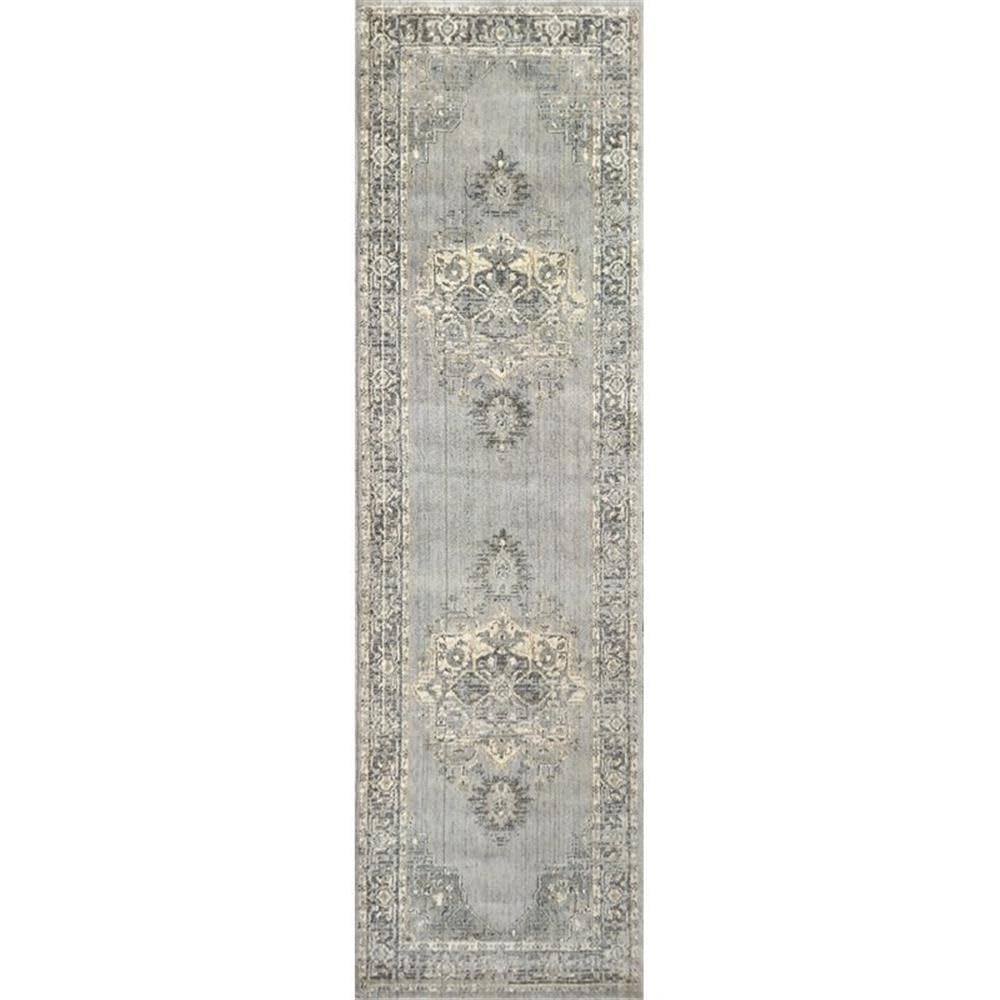 Rizzy Home Alora Decor Euphoria 2'6" X 10' Distress Gray/Gray/Rust/Blue Hybrid Area Rug