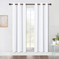 Nicetown 50% Blackout White Curtain Set - Modern Design Solid Grommet Draperies/Drapes For Living Room, Window Dressing For Pati