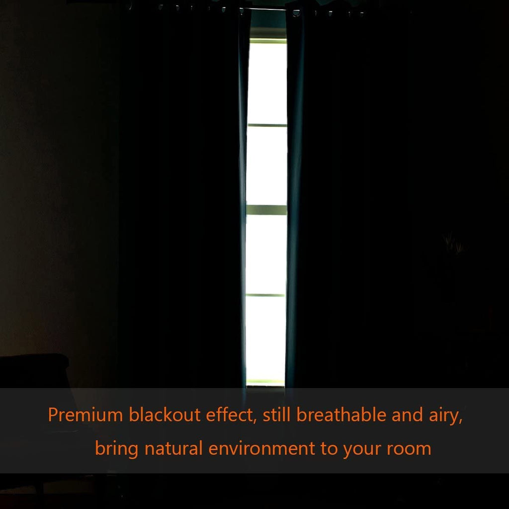 H.Versailtex Blackout Curtains For Sliding Glass Door Room Divider Curtains Noise Reduce Curtain Panel Portable Window Screen Sl