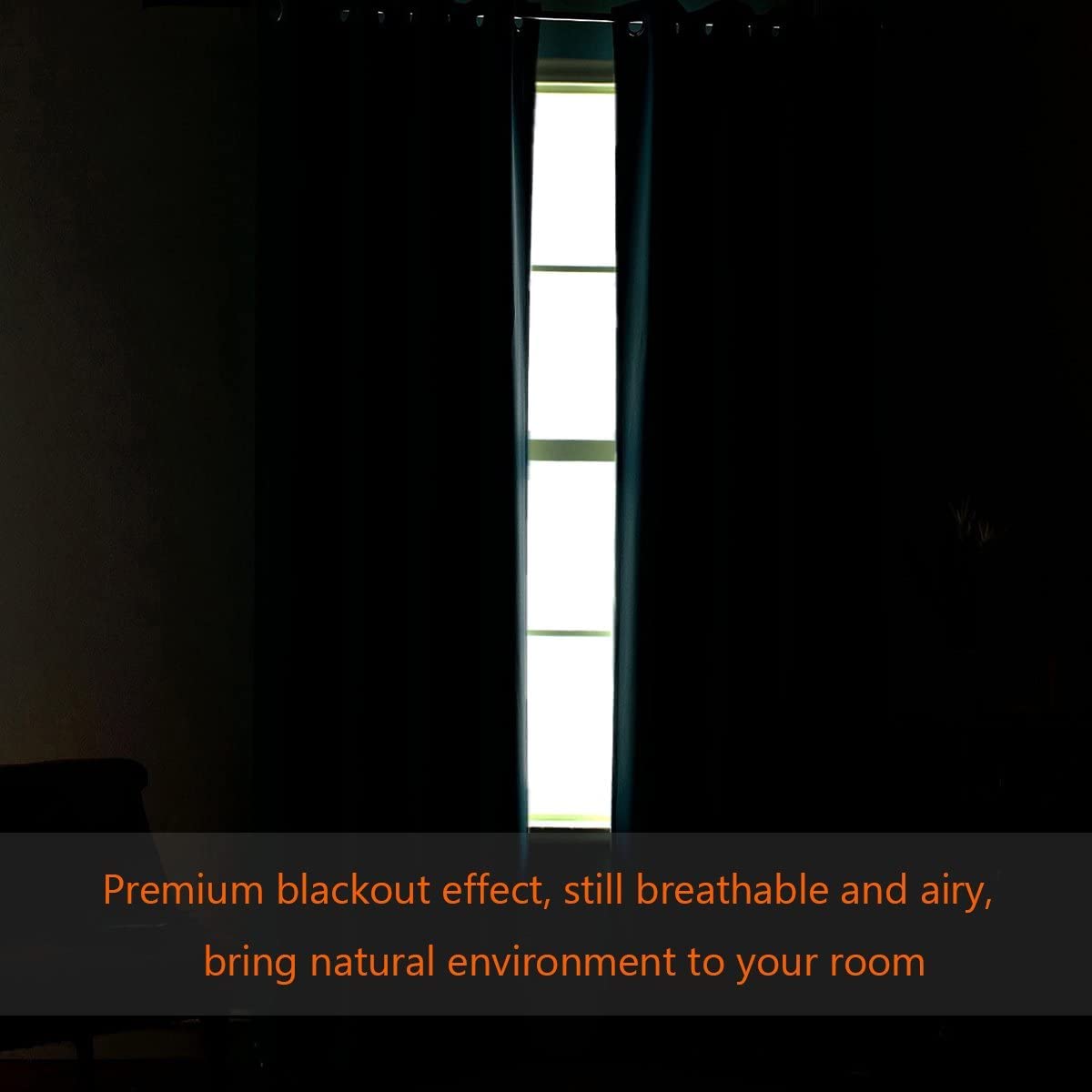 H.Versailtex Blackout Curtains For Sliding Glass Door Room Divider Curtains Noise Reduce Curtain Panel Portable Window Screen Sl