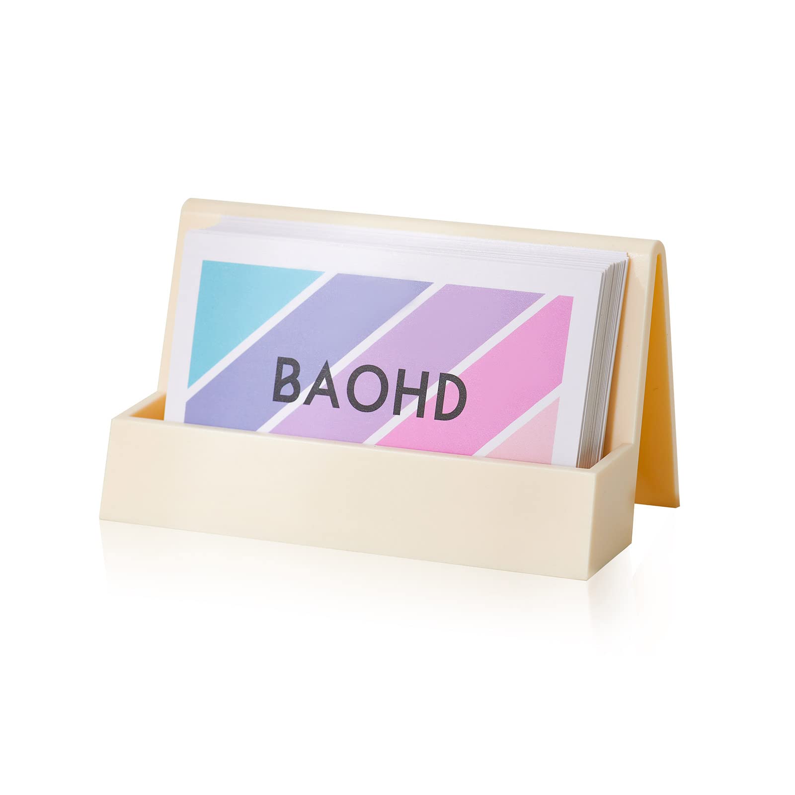 Baohd Business Card Holder For Desk, Modern Stylish Plastic Business Card Stand, Desktop Business Name Card Display Rack Organiz