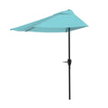Half Umbrella Outdoor Patio Shade - 9 Ft Patio Umbrella With Easy Crank - Small Canopy For Balcony, Table, Or Deck By Pure Garde
