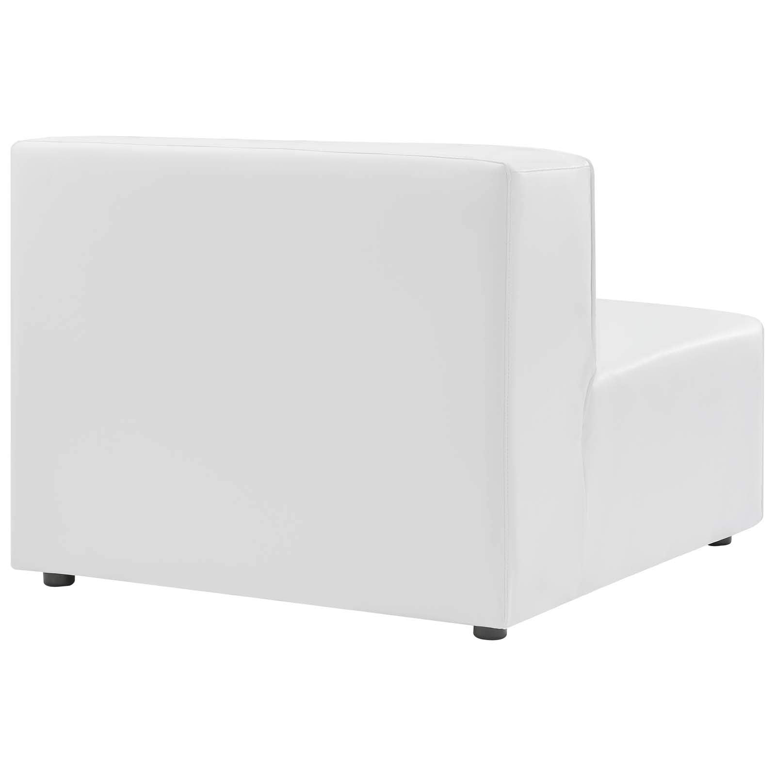 Modway Mingle Vegan Leather Sectional Sofa Armless Chair in White