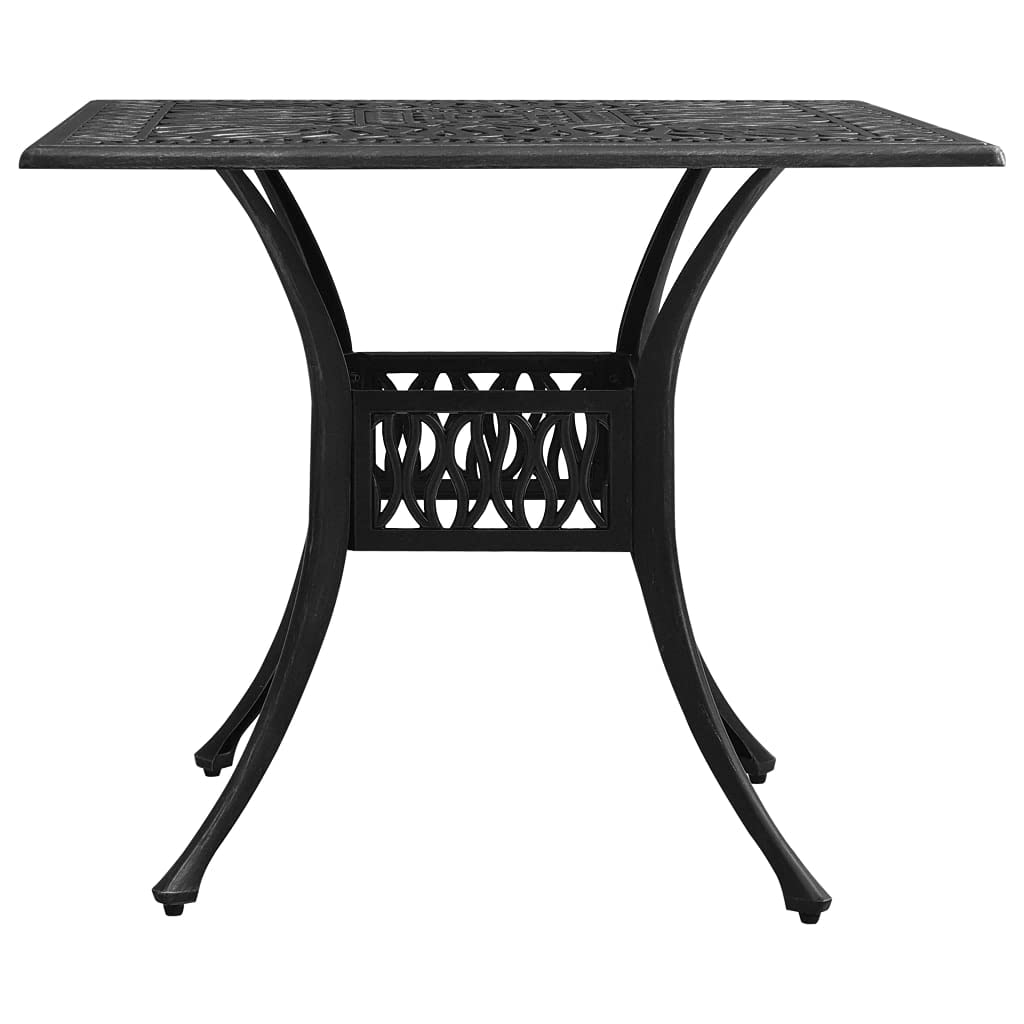Patio Table Black 35.4&quot;x35.4&quot;x28.7&quot; Cast Aluminum