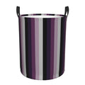 Large Laundry Basket, Dark Purple And Black Stripes Waterproof Foldable Laundry Hamper, Collapsible Dirty Clothes Storage Organi