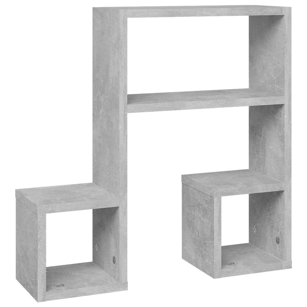 vidaXL Wall Shelves 2 pcs Concrete Gray 19.7&quot;x5.9&quot;x19.7&quot; Engineered Wood