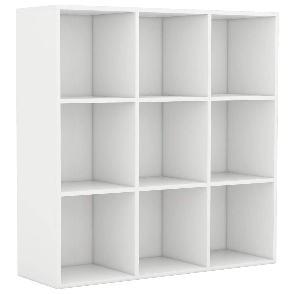 vidaXL White Book Cabinet - Scandinavian Style Bookshelf in Engineered Wood - Classic Design with 9 Compartments - 58.64 Pounds