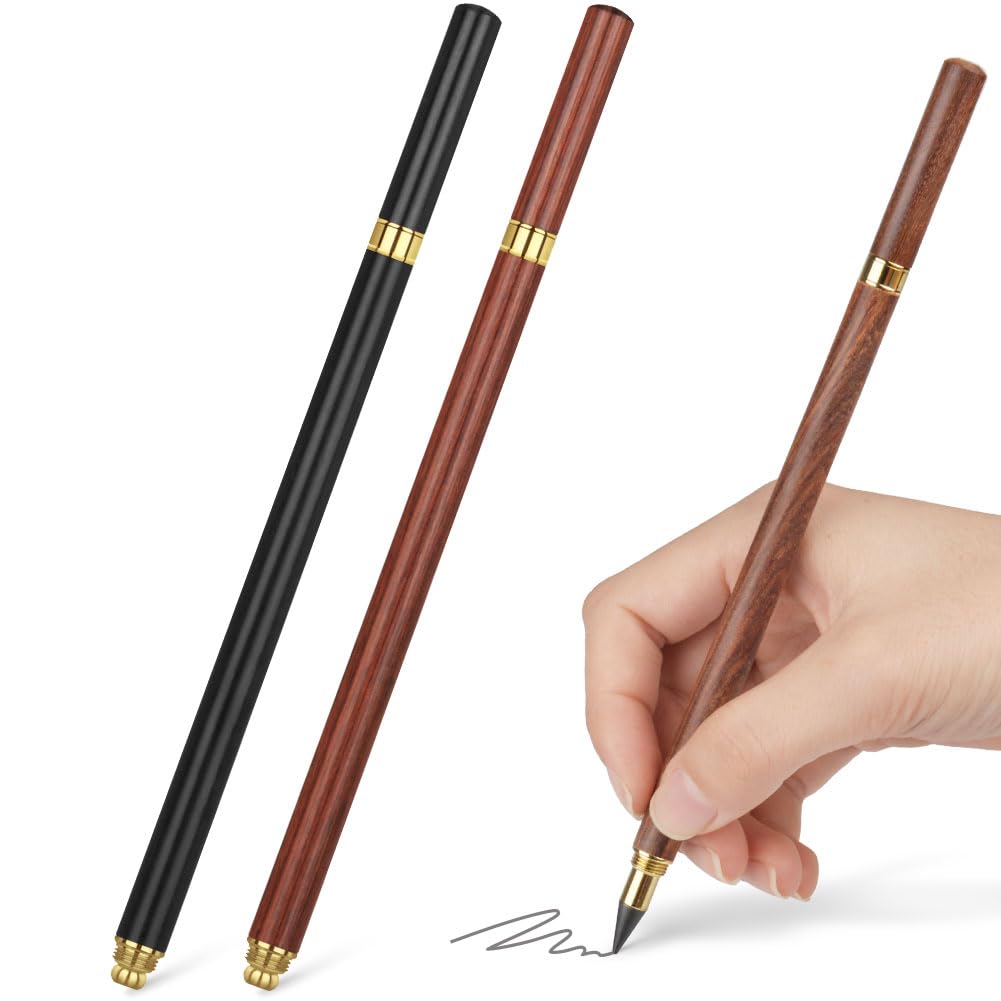 Hotut Inkless Pencil,3Pcs Everlasting Pencil Wooden Infinity Pencil Wood-Cased Graphite Reusable For Writing Drawing Students Ho
