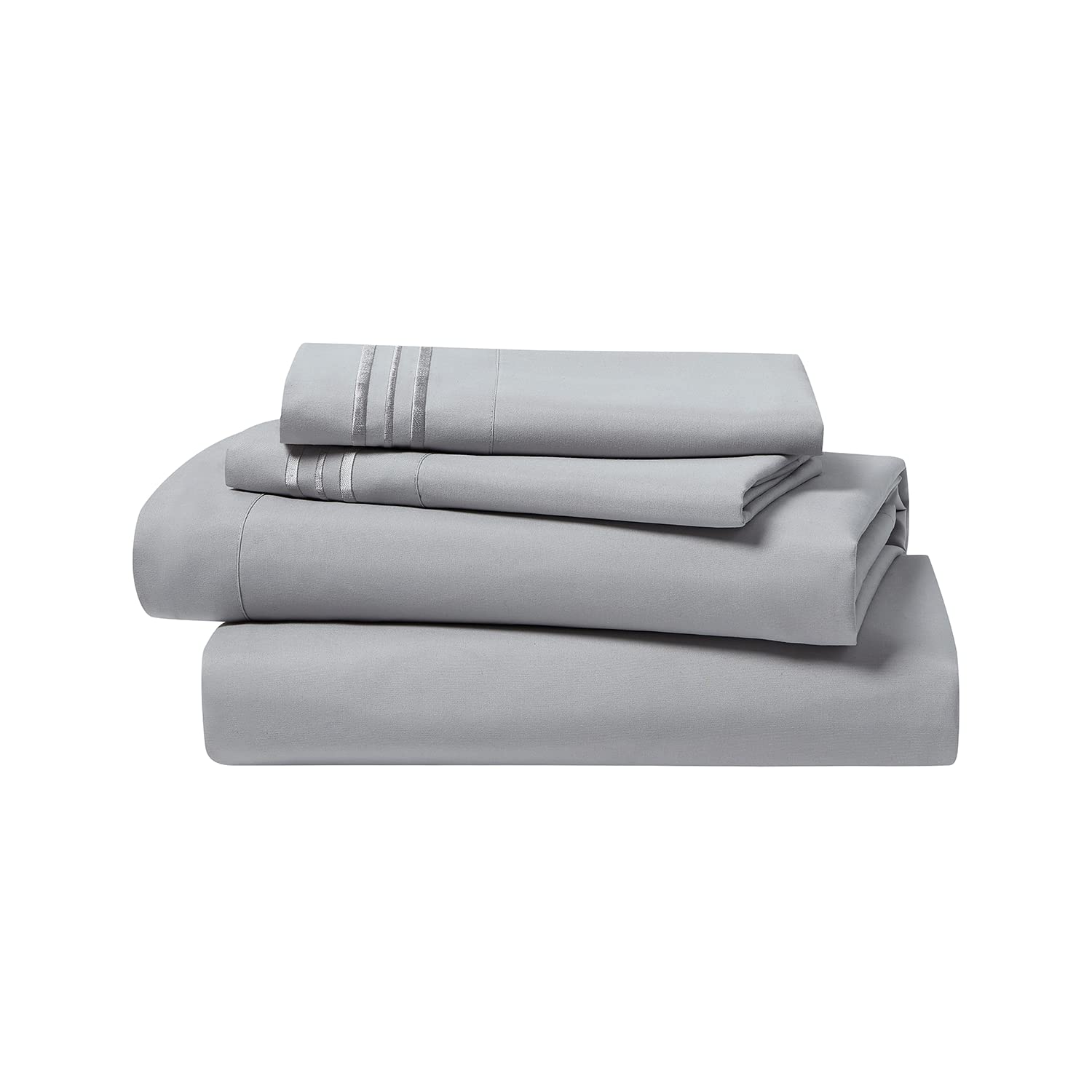 Clara Clark Bed Sheets, Premier 1800 Series 4 Piece Bed Sheet Set, Deep Pocket, Wrinkle, Fade, Stain Resistant, Luxury Soft Bedding Sheets & Pillowcases, Queen, Silver Gray