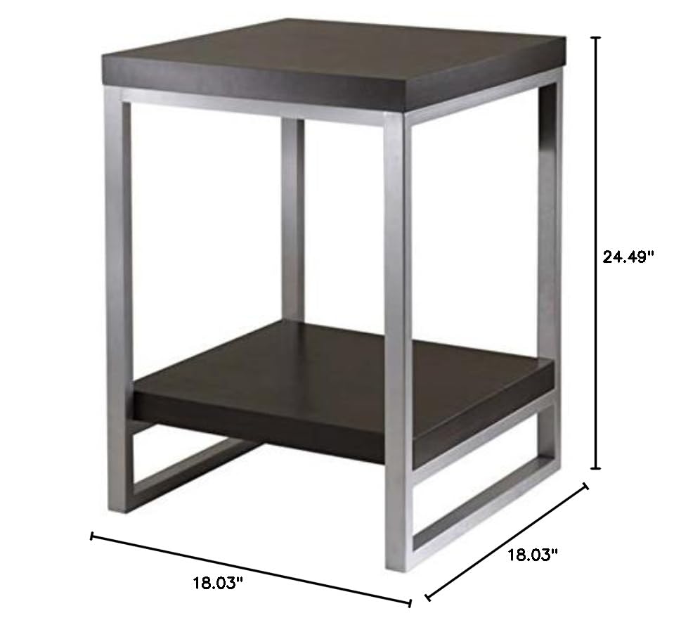 Ergode Wood Stafford End Table | Classic & Contemporary Design | Oyster Gray Finish | Drawer & Shelf | Solid & Composite Wood | 19.9' W x 18.9' D x 22' H (16018-VV) (93418-VV)