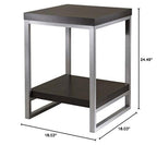Ergode Wood Stafford End Table | Classic & Contemporary Design | Oyster Gray Finish | Drawer & Shelf | Solid & Composite Wood | 19.9' W x 18.9' D x 22' H (16018-VV) (93418-VV)