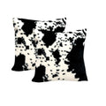 Tomwish Pack Of 2 Soft Cozy Fleece Flurry Throw Pillow Covers Cases For Couch Bed Sofa Farmhouse Cowhide Accent Animal Skin Blac