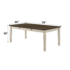 Acme Fedele 2-Drawer Rectangular Wooden Dining Table in Weathered Oak and Cream