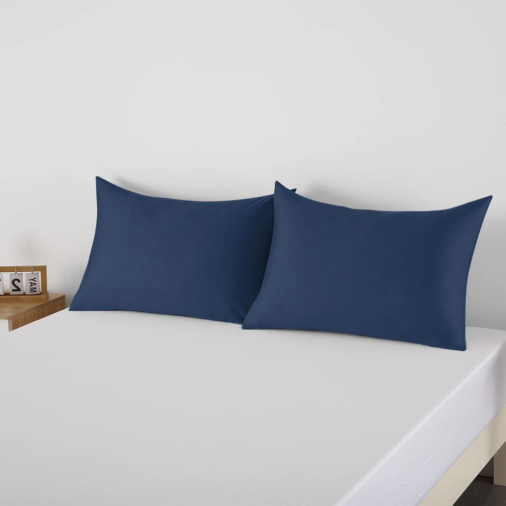 Pillow Protector King Size 100% Egyptian Cotton Pillow Covers, 400 Thread Count Sateen Weave Cooling Pillow Cases With Zipper Hi