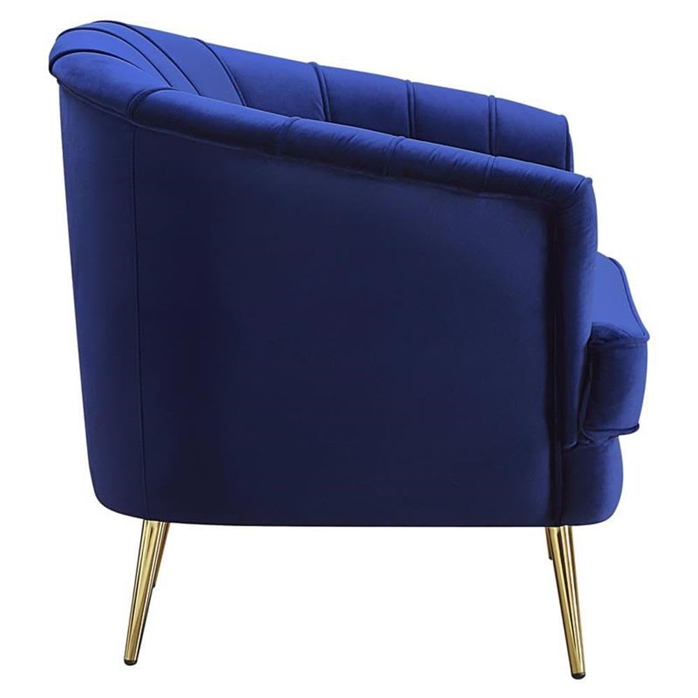 Acme Eivor Tufted Velvet Upholstery Sofa with Recessed Arm in Blue