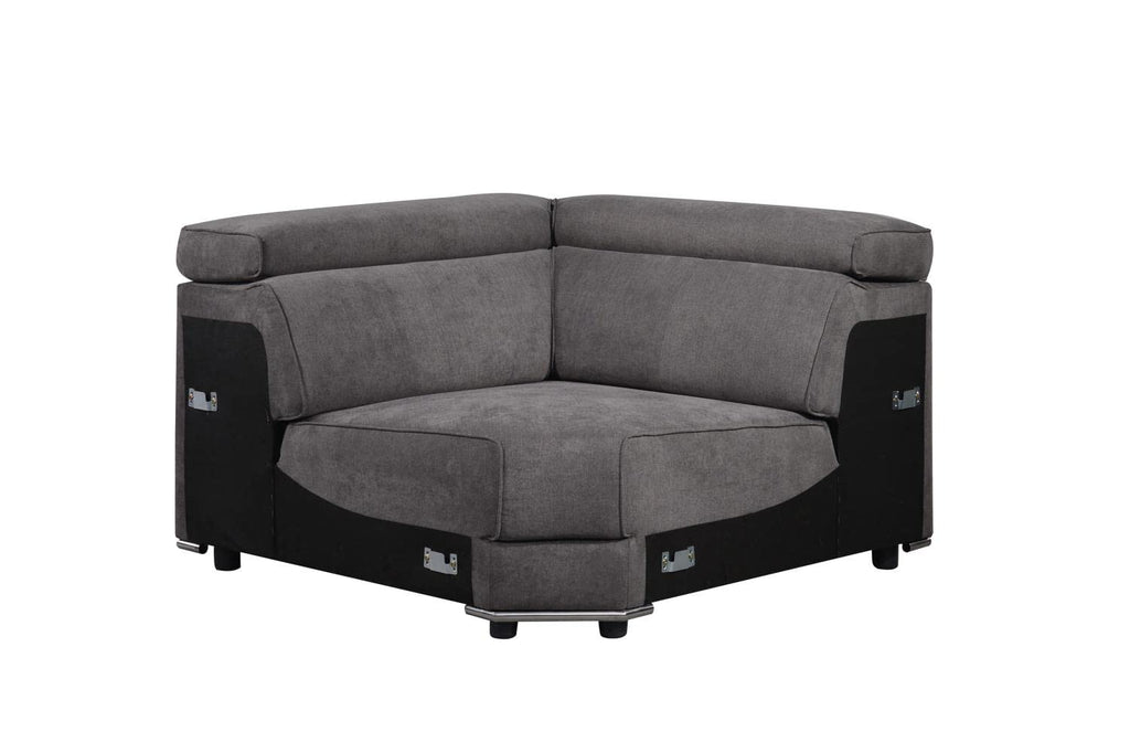 ACME Alwin Modular - Wedge, Dark Gray Fabric/Dark Gray Fabric/Contemporary/Casual