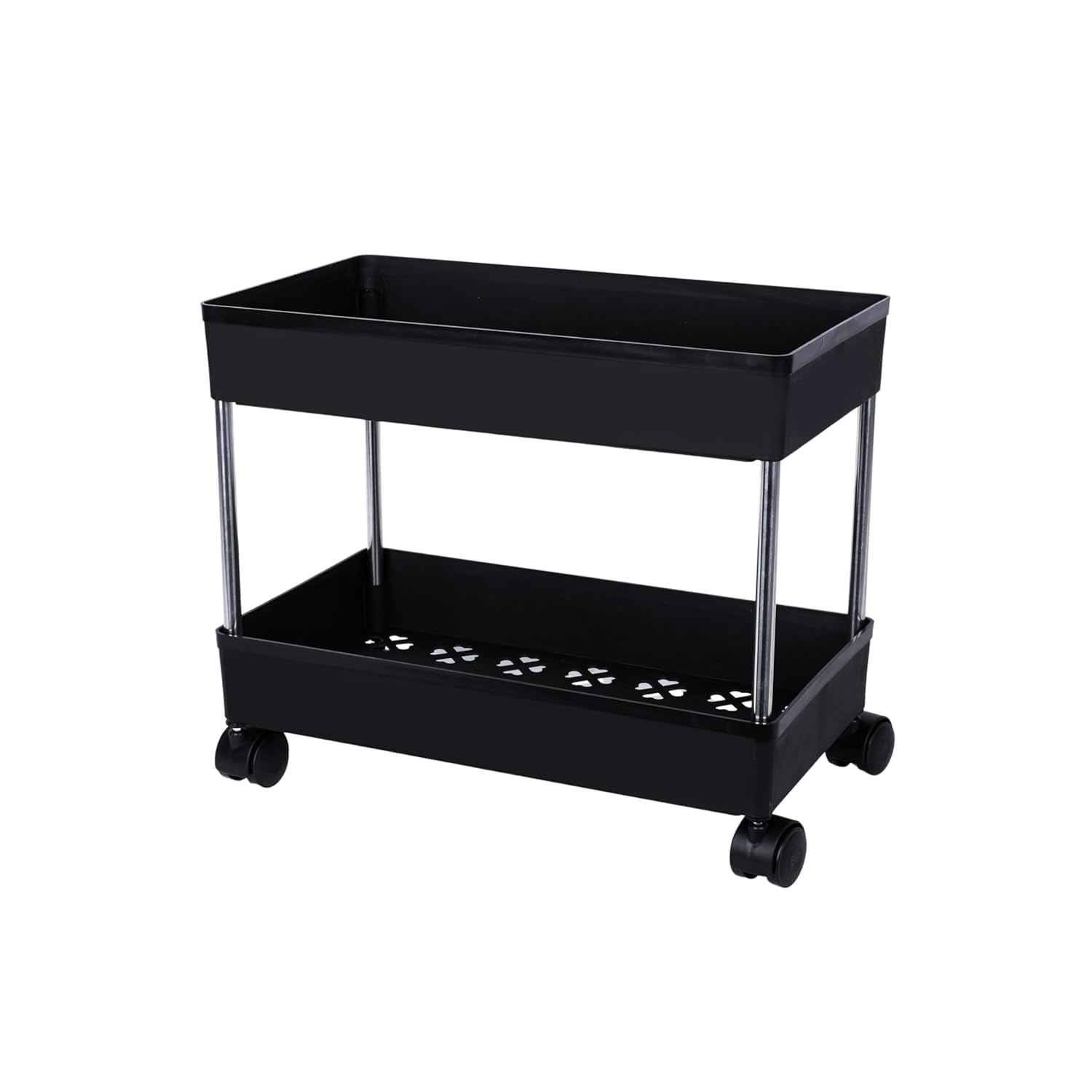 Multipurpose Plastic Kitchen Storage Trolley Rack With Wheels, Slide Out Storage Shelves Space Saving Home Storage Organizer Rac