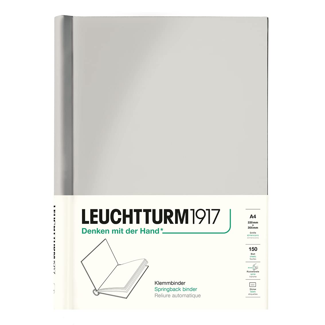 Leuchtturm1917 - Peka Springback Binder (Light Grey) - Holds 150 Sheets Of Paper