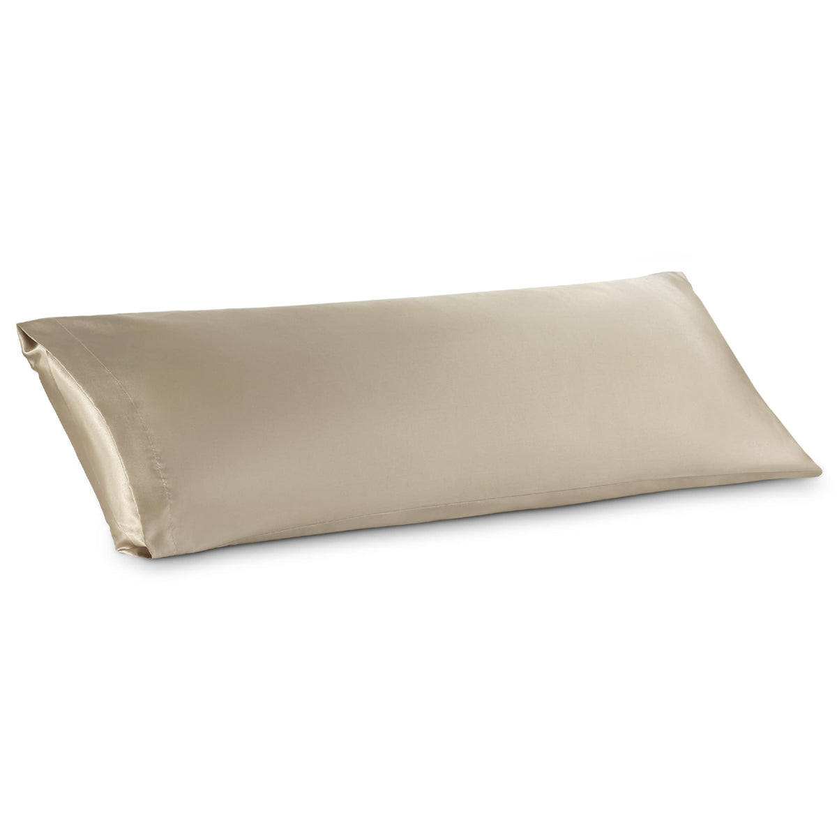 Bedsure Satin Body Pillow Cover 20X54 Inches - Taupe Body Pillowcase For Hair And Skin, Cooling And Silky Long Body Pillow Case