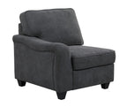 Lilola Home Leo Dark Gray Woven 8Pc Modular L-Shape Sectional Sofa and Ottoman