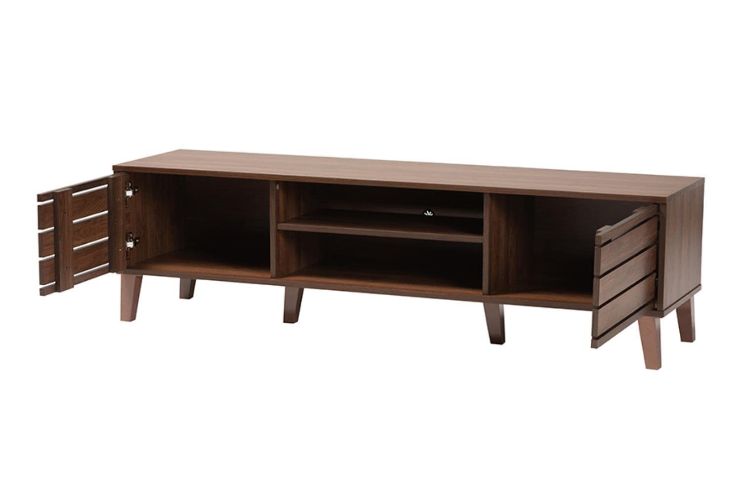 Baxton Studio Teresina Walnut Brown Finished Wood 2-Door TV Stand