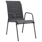 Stackable Garden Chairs 2 pcs Steel and Textilene Anthracite