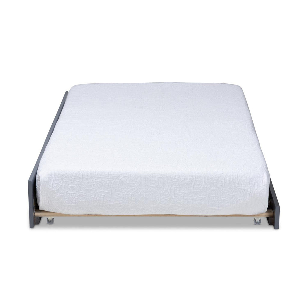 Baxton Studio Mariana Grey Wood Twin Size Bed with Trundle
