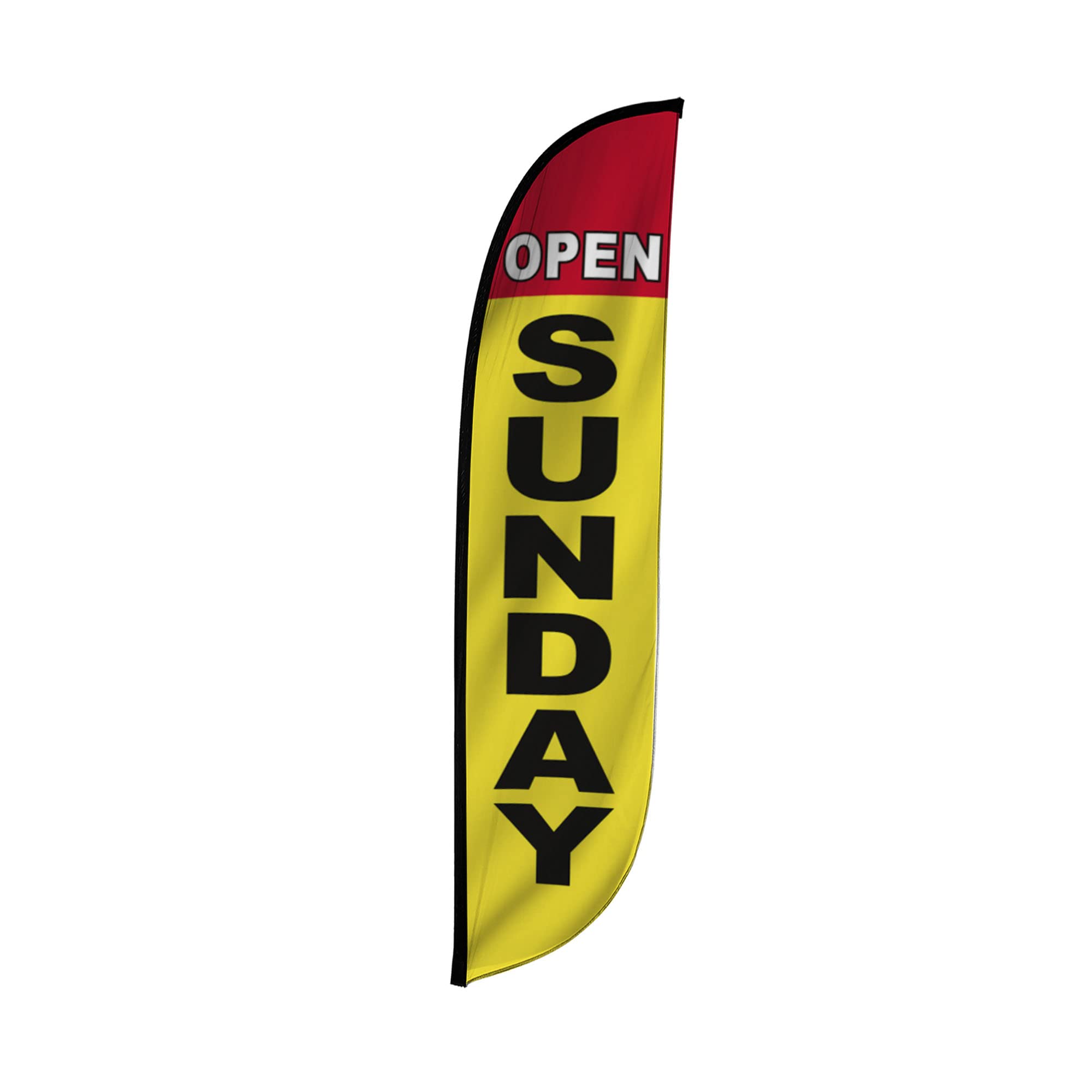 Lookourway Feather Flag - 12Ft Tall Advertising Flag Banner For Business And Events Promotion - Flag Only - Open Sunday (10M1200