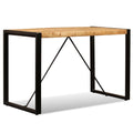 vidaXL Industrial Dining Table with Stable Steel Legs and Polished Rough Mango Wood - Matte Finish - Easy Assembly - 47.2"