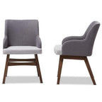 Baxton Studio Monte Mid-Century Modern Two-Tone Grey Fabric Armchair